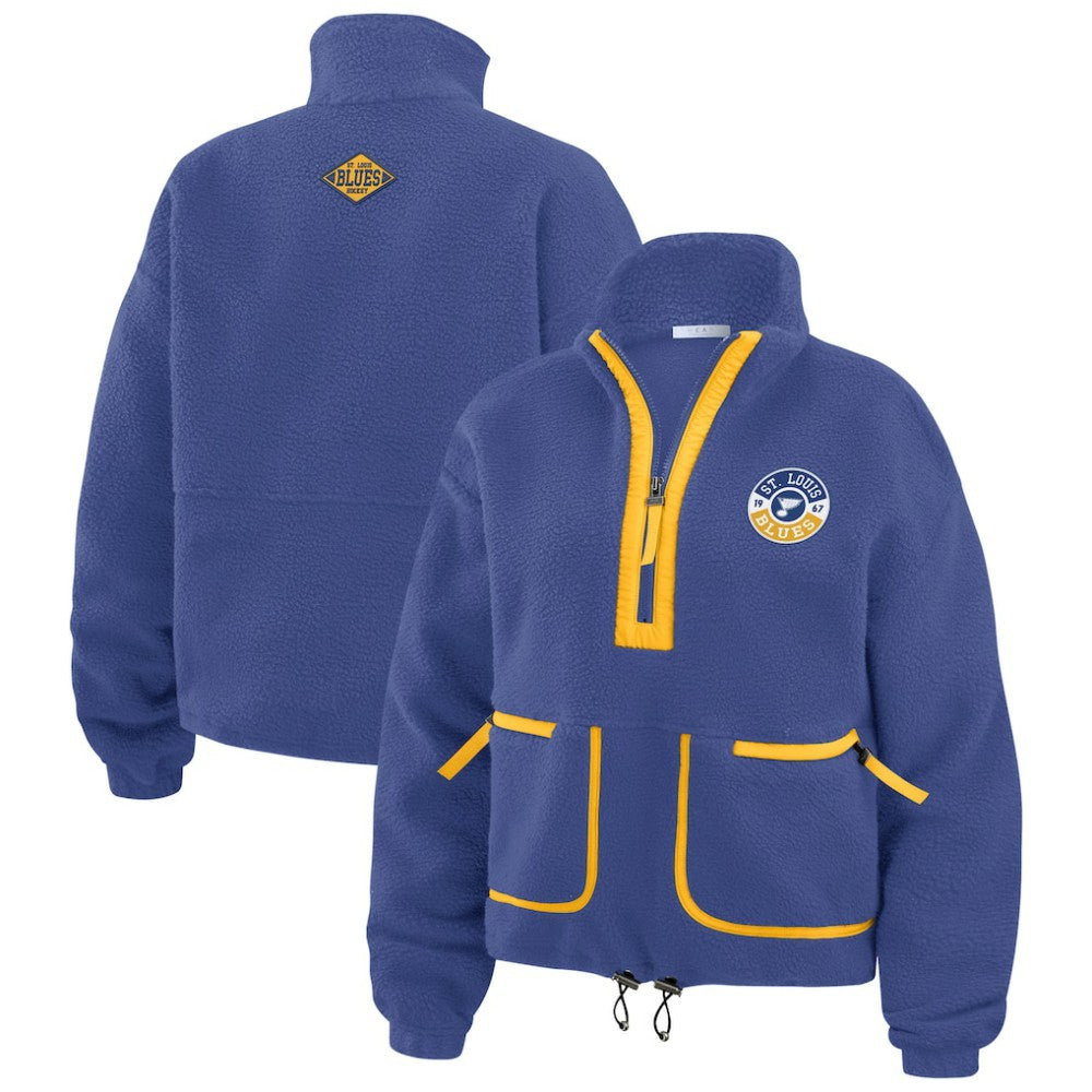 St. Louis Blues WEAR by Erin Andrews Women's Polar Fleece Half-Zip Jacket - Blue - NHL 201429689
