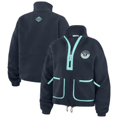 Seattle Kraken WEAR by Erin Andrews Women's Polar Fleece Half-Zip Jacket - Deep Sea Blue - NHL 201429691