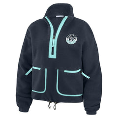 Seattle Kraken WEAR by Erin Andrews Women's Polar Fleece Half-Zip Jacket - Deep Sea Blue - NHL 201429691