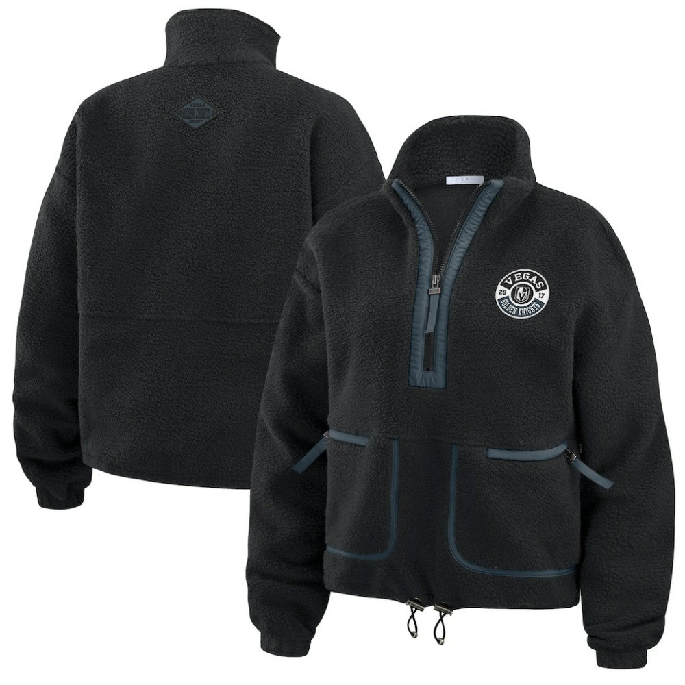 Vegas Golden Knights WEAR by Erin Andrews Women's Polar Fleece Half-Zip Jacket - Black - NHL 201429694