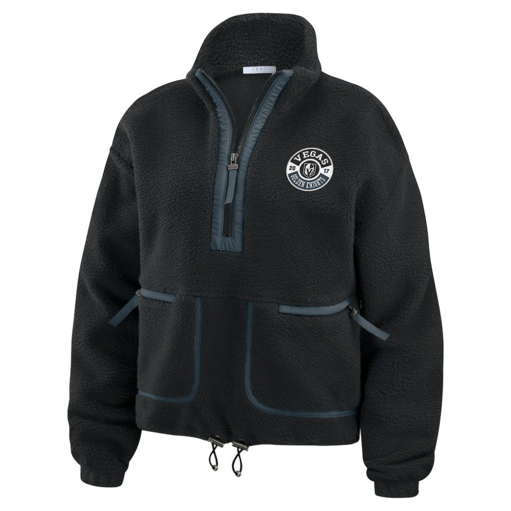 Vegas Golden Knights WEAR by Erin Andrews Women's Polar Fleece Half-Zip Jacket - Black - NHL 201429694