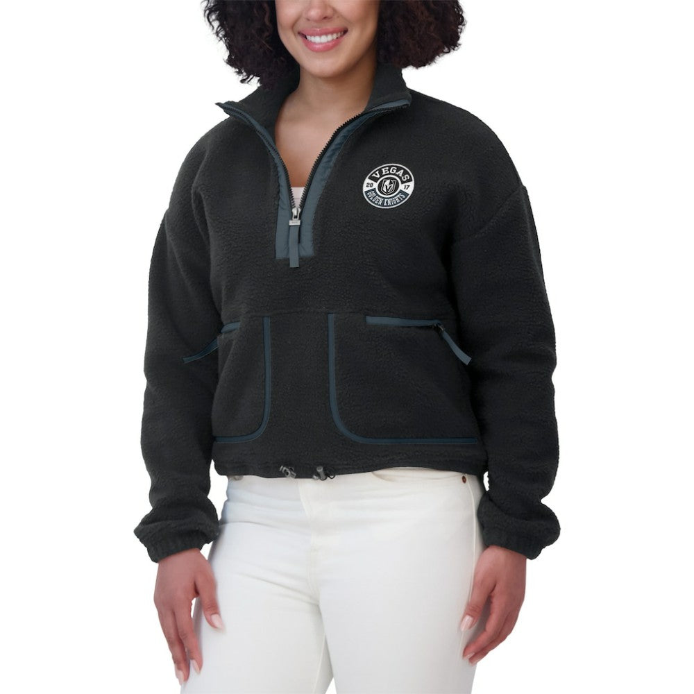 Vegas Golden Knights WEAR by Erin Andrews Women's Polar Fleece Half-Zip Jacket - Black - NHL 201429694