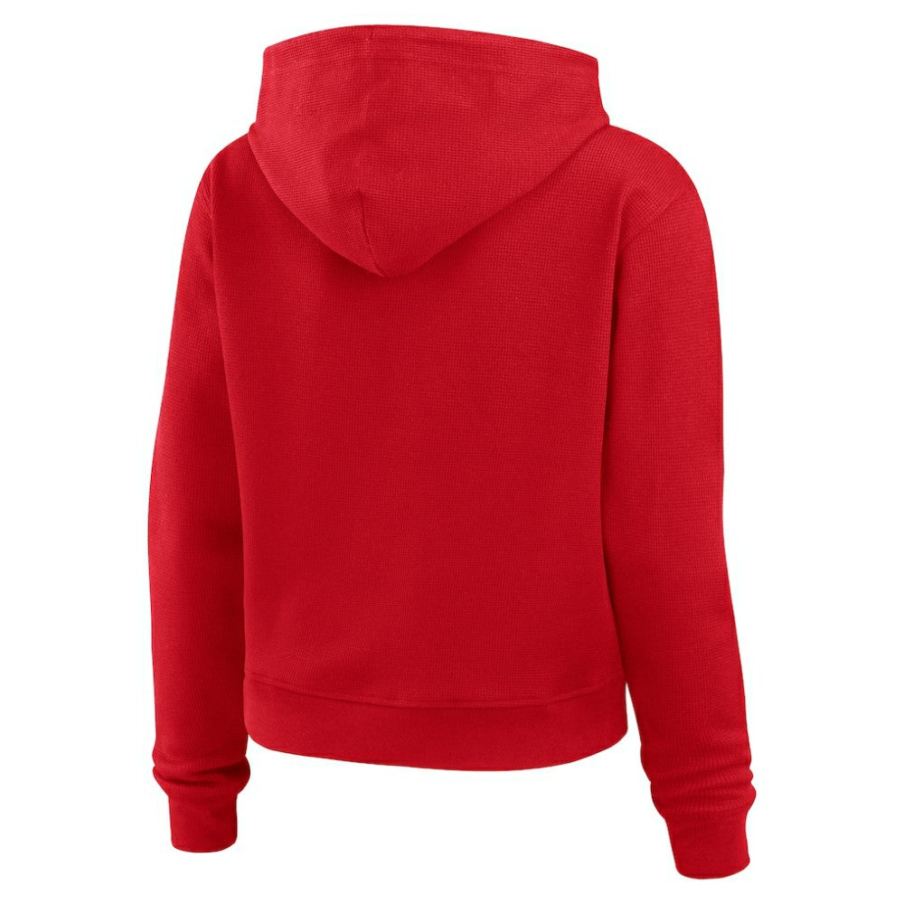 Washington Capitals WEAR by Erin Andrews Women's Waffle-Knit Pullover Hoodie - Red - NHL 201429695