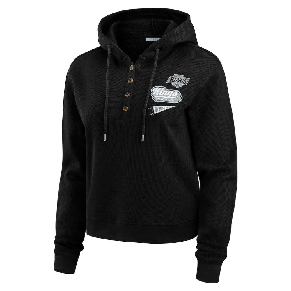Los Angeles Kings WEAR by Erin Andrews Women's Waffle-Knit Pullover Hoodie - Black - NHL 201429703