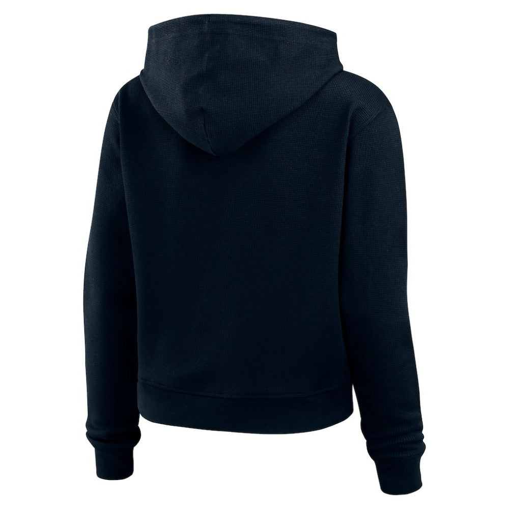 Seattle Kraken WEAR by Erin Andrews Women's Waffle-Knit Pullover Hoodie - Deep Sea Blue - NHL 201429709