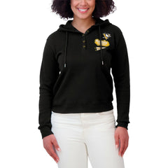 Pittsburgh Penguins WEAR by Erin Andrews Women's Waffle-Knit Pullover Hoodie - Black - NHL 201429710