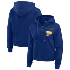 St. Louis Blues WEAR by Erin Andrews Women's Waffle-Knit Pullover Hoodie - Blue - NHL 201429712