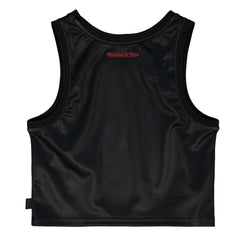 Chicago Bulls Women's Hardwood Classics Big Face 4.0 Cropped Tank Top for sale Black | Mitchell & Ness