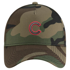 Chicago Cubs New Era Woodland Team Pop 9FORTY A-Frame Adjustable Hat - Camo - New Era on Sale
