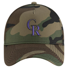 Colorado Rockies New Era Woodland Team Pop 9FORTY A-Frame Adjustable Hat - Camo - New Era Sale