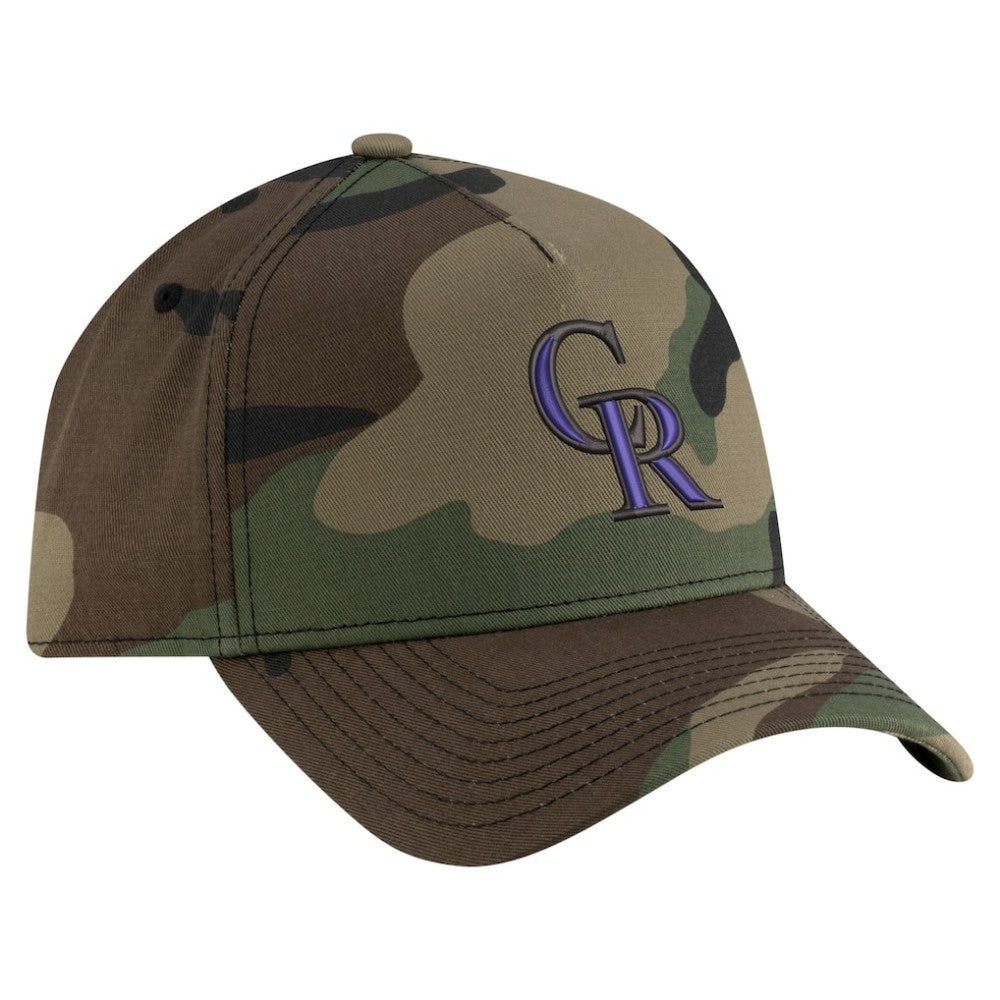 Colorado Rockies New Era Woodland Team Pop 9FORTY A-Frame Adjustable Hat - Camo - New Era Sale