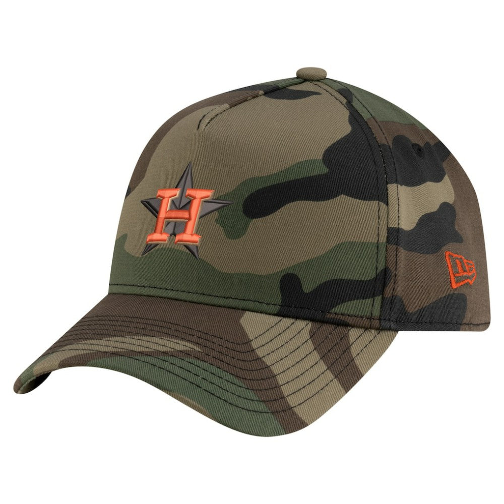 Houston Astros New Era Woodland Team Pop 9FORTY A-Frame Adjustable Hat - Camo - New Era Discount