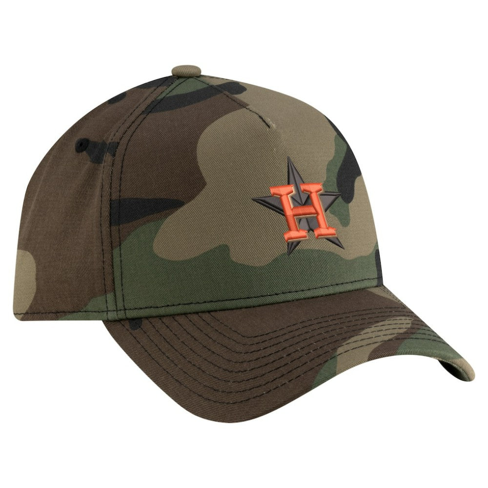 Houston Astros New Era Woodland Team Pop 9FORTY A-Frame Adjustable Hat - Camo - New Era Discount