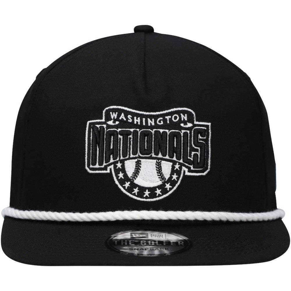 Washington Nationals New Era Golfer Snapback Hat - Black - New Era Discount