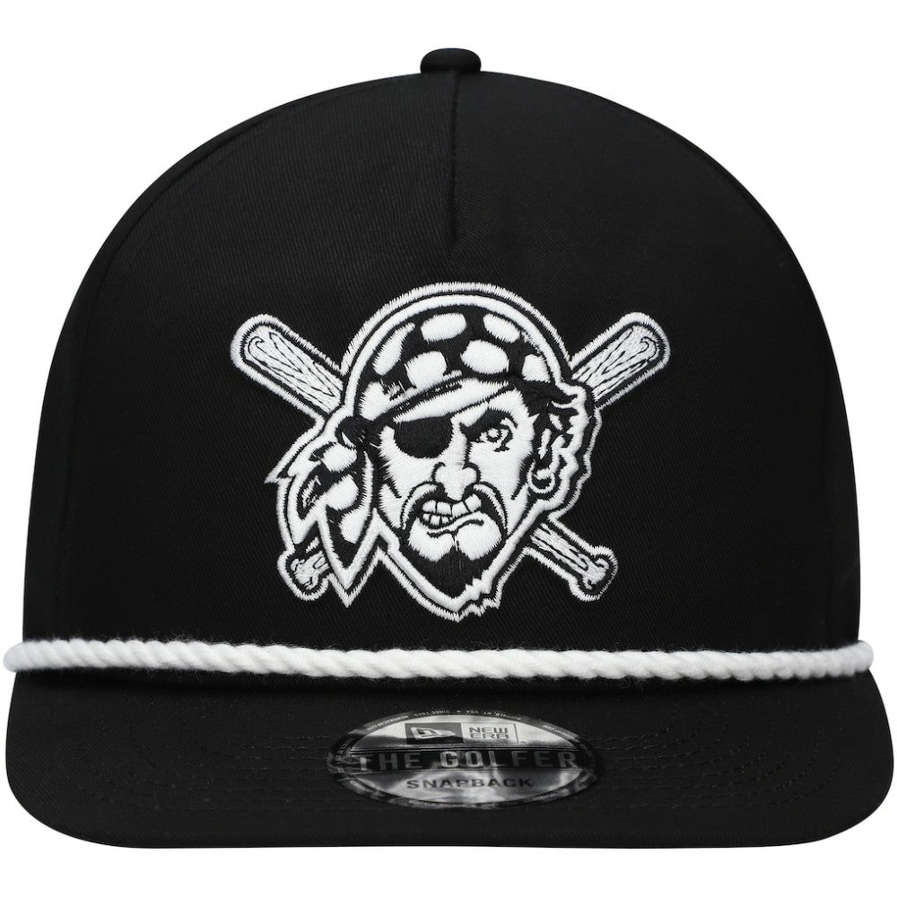 Pittsburgh Pirates New Era Golfer Snapback Hat - Black - New Era Discount