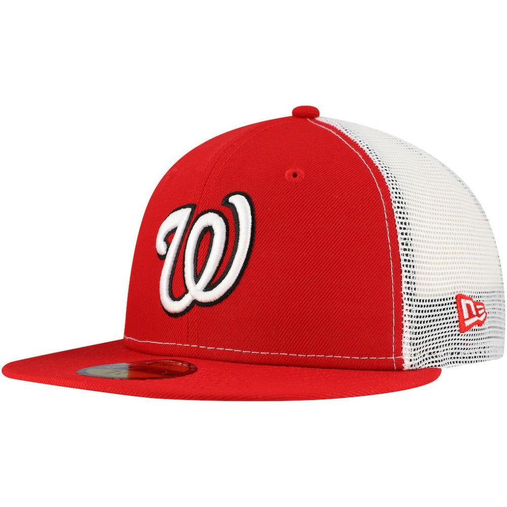 Washington Nationals New Era Team Color 59FIFTY Trucker Fitted Hat - Red - New Era Sale