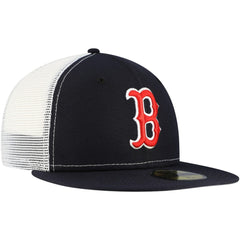Boston Red Sox New Era Team Color 59FIFTY Trucker Fitted Hat - Navy - New Era Online