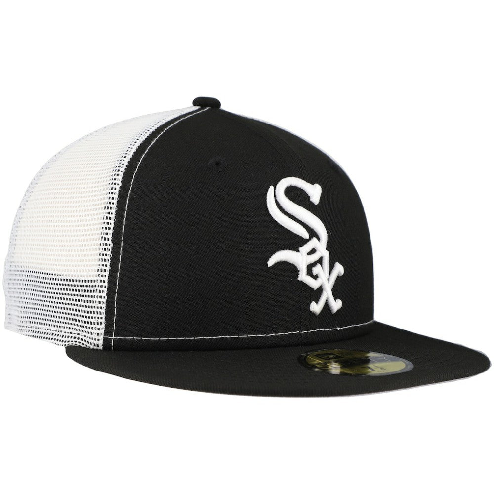 Chicago White Sox New Era Team Color 59FIFTY Trucker Fitted Hat - Black - New Era Lifestyle