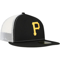 Pittsburgh Pirates New Era Team Color 59FIFTY Trucker Fitted Hat - Black - New Era Sale