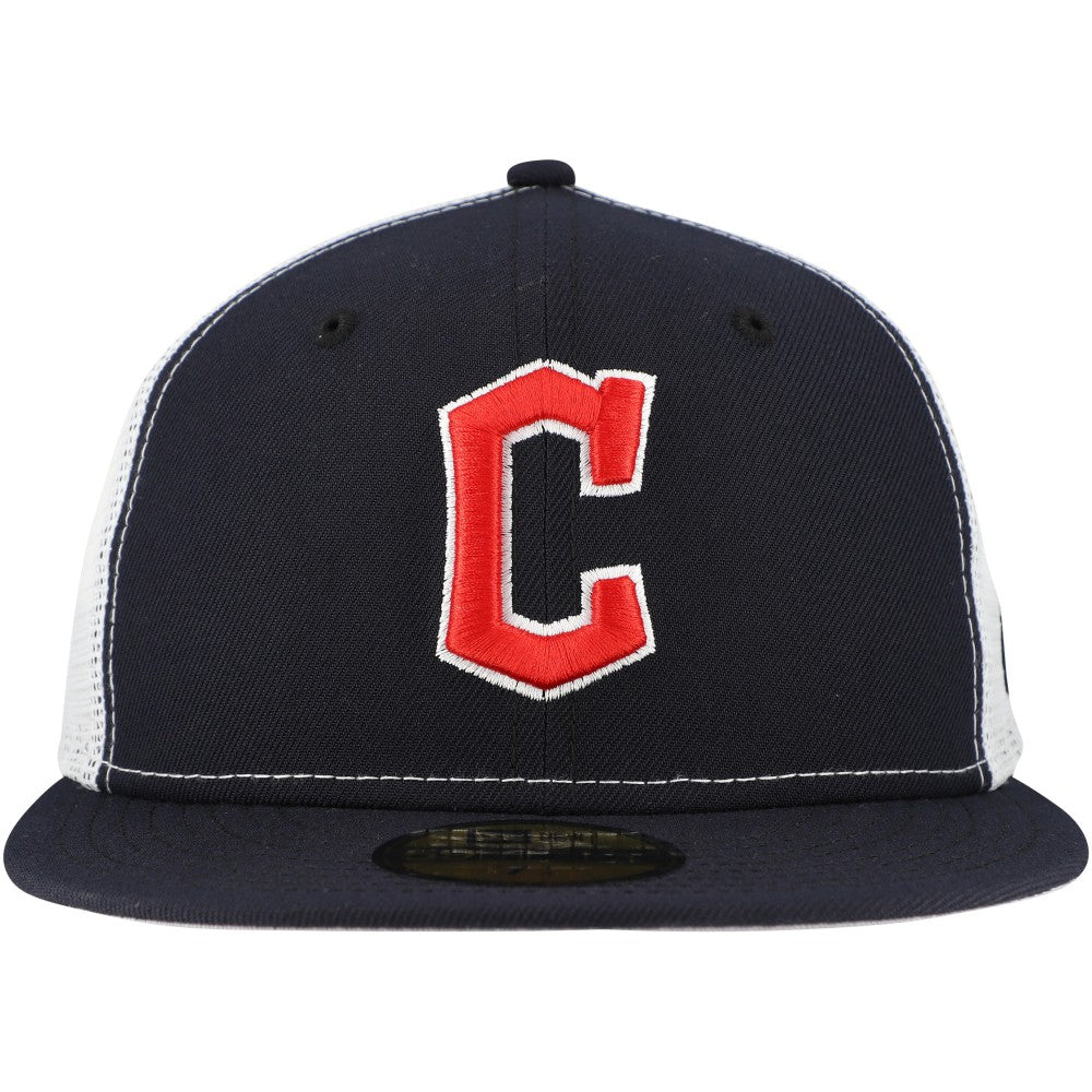 Cleveland Guardians New Era Team Color 59FIFTY Trucker Fitted Hat - Navy - New Era Lifestyle