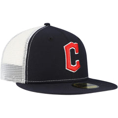Cleveland Guardians New Era Team Color 59FIFTY Trucker Fitted Hat - Navy - New Era Lifestyle