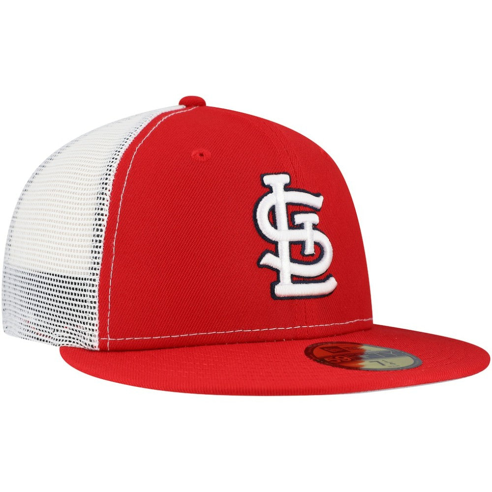 St. Louis Cardinals New Era Team Color 59FIFTY Trucker Fitted Hat - Red - New Era Sale