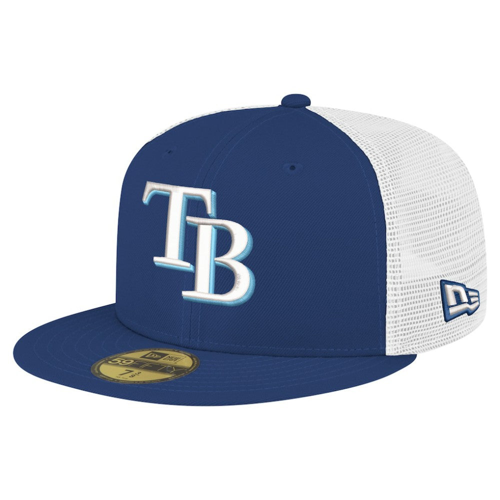 Tampa Bay Rays New Era Team Color 59FIFTY Trucker Fitted Hat - Navy - New Era Sale