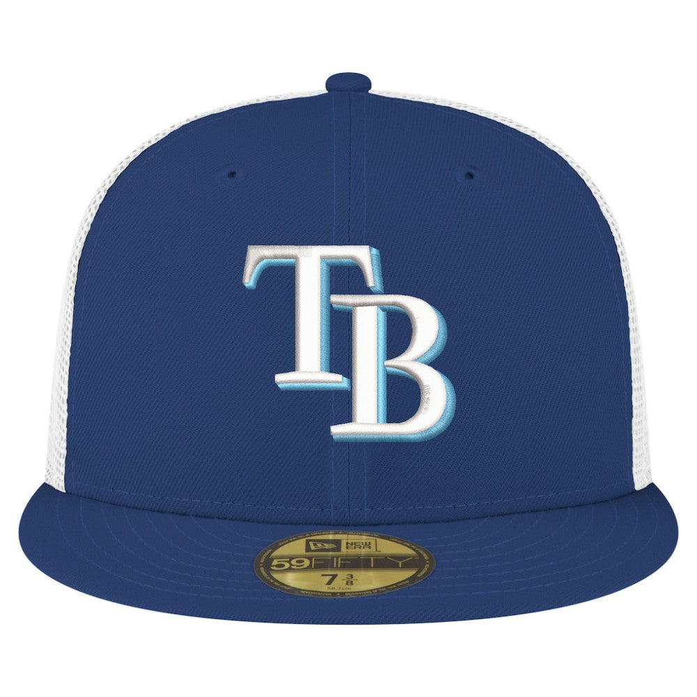 Tampa Bay Rays New Era Team Color 59FIFTY Trucker Fitted Hat - Navy - New Era Sale