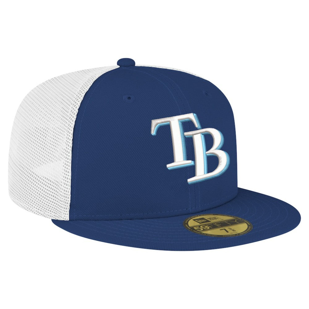 Tampa Bay Rays New Era Team Color 59FIFTY Trucker Fitted Hat - Navy - New Era Sale