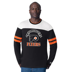 Philadelphia Flyers Starter Blitz Durene Long Sleeve T-Shirt - Black - NHL 201432184