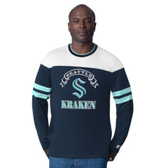 Seattle Kraken Starter Blitz Durene Long Sleeve T-Shirt - Deep Sea Blue - NHL 201432185