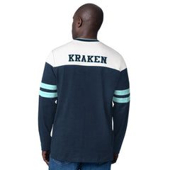 Seattle Kraken Starter Blitz Durene Long Sleeve T-Shirt - Deep Sea Blue - NHL 201432185