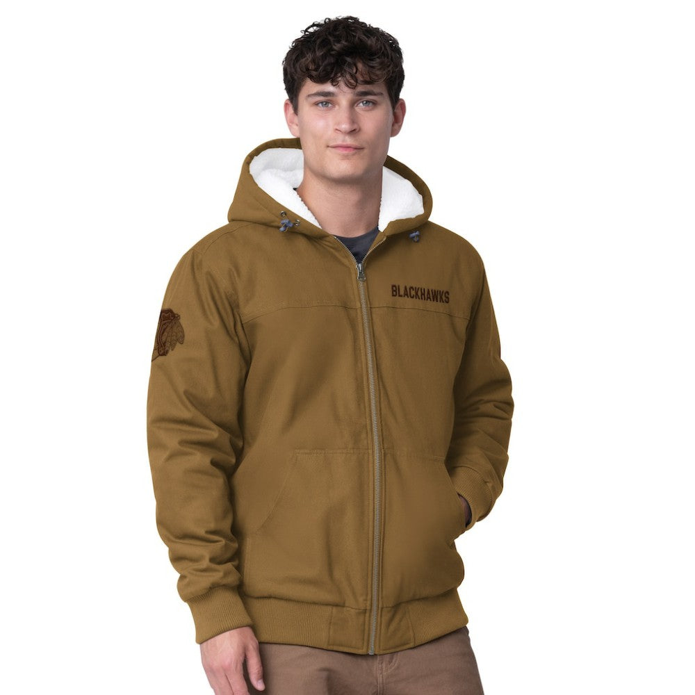 Chicago Blackhawks G-III Sports by Carl Banks Build Up Full-Zip Hoodie Jacket - Tan - NHL 201432314