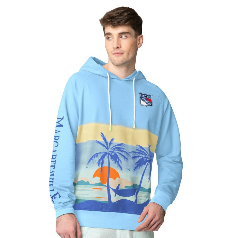 New York Rangers Margaritaville Island Dream Peached Pullover Hoodie - Blue - NHL 201432730