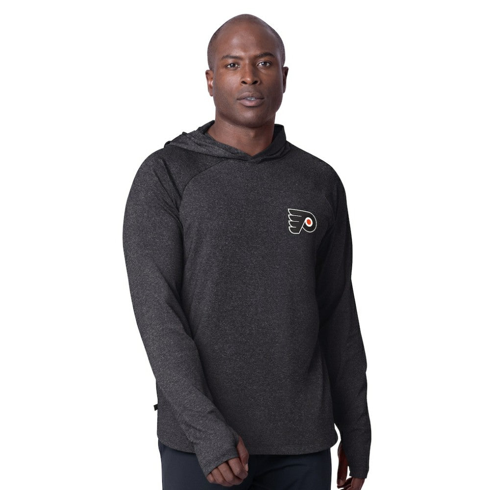 Philadelphia Flyers MSX by Michael Strahan Fast Track Raglan Long Sleeve Hoodie T-Shirt - Black - NHL 201432758
