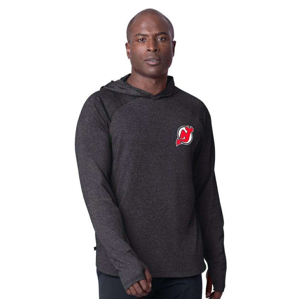 New Jersey Devils MSX by Michael Strahan Fast Track Raglan Long Sleeve Hoodie T-Shirt - Black - NHL 201432761