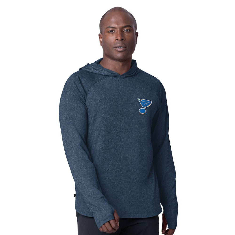St. Louis Blues MSX by Michael Strahan Fast Track Raglan Long Sleeve Hoodie T-Shirt - Navy - NHL 201432769