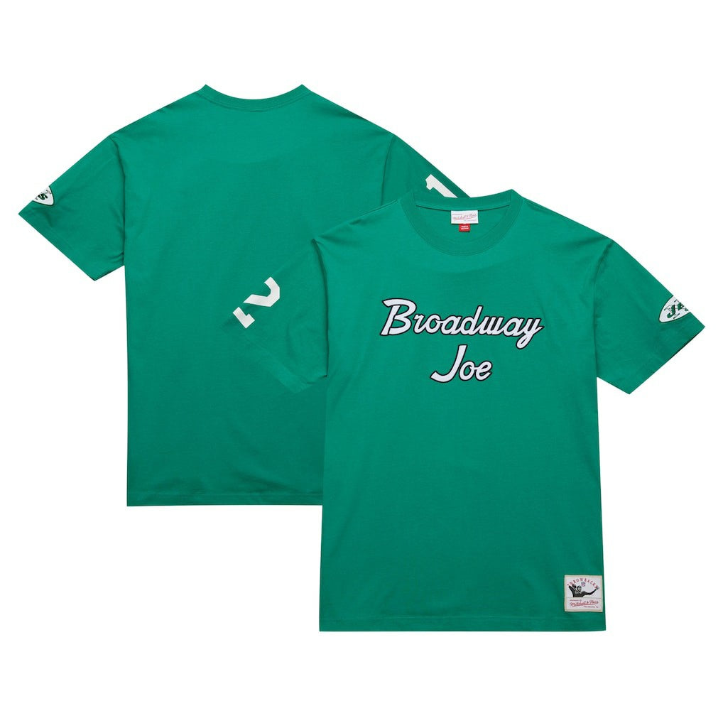 Mitchell & Ness Joe Namath New York Jets Retired Player Nickname T-Shirt Kelly Green