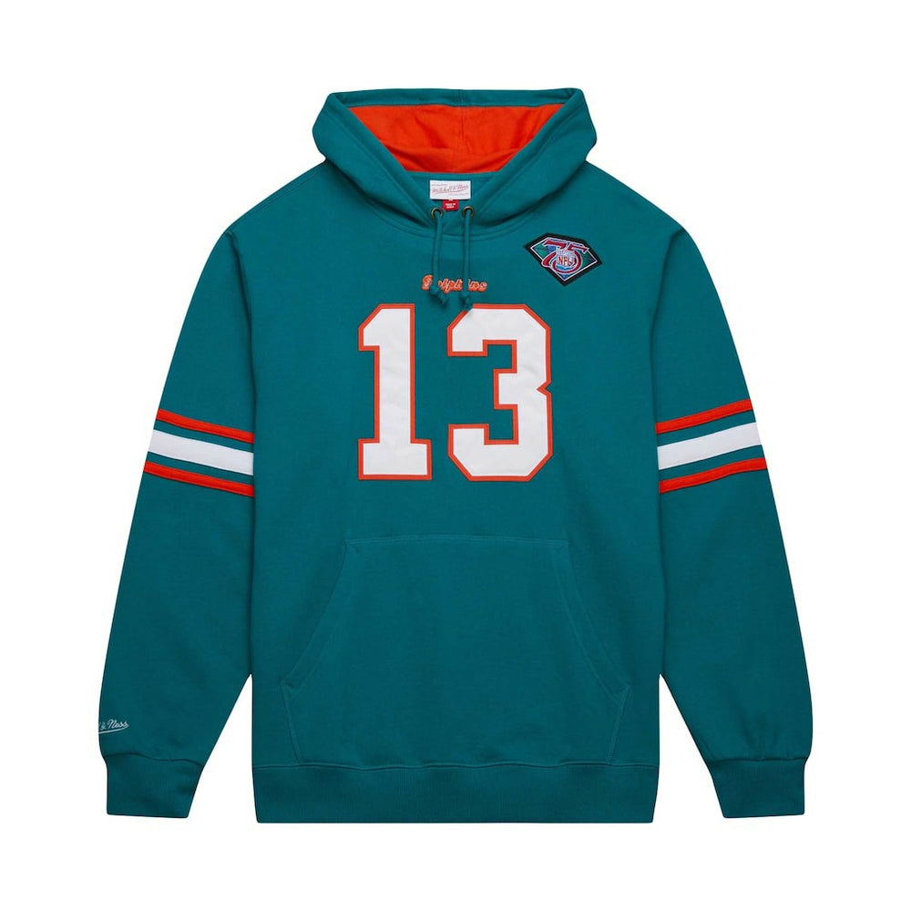 Mitchell & Ness Dan Marino Miami Dolphins Retired Player Name & Number Pullover Hoodie Aqua