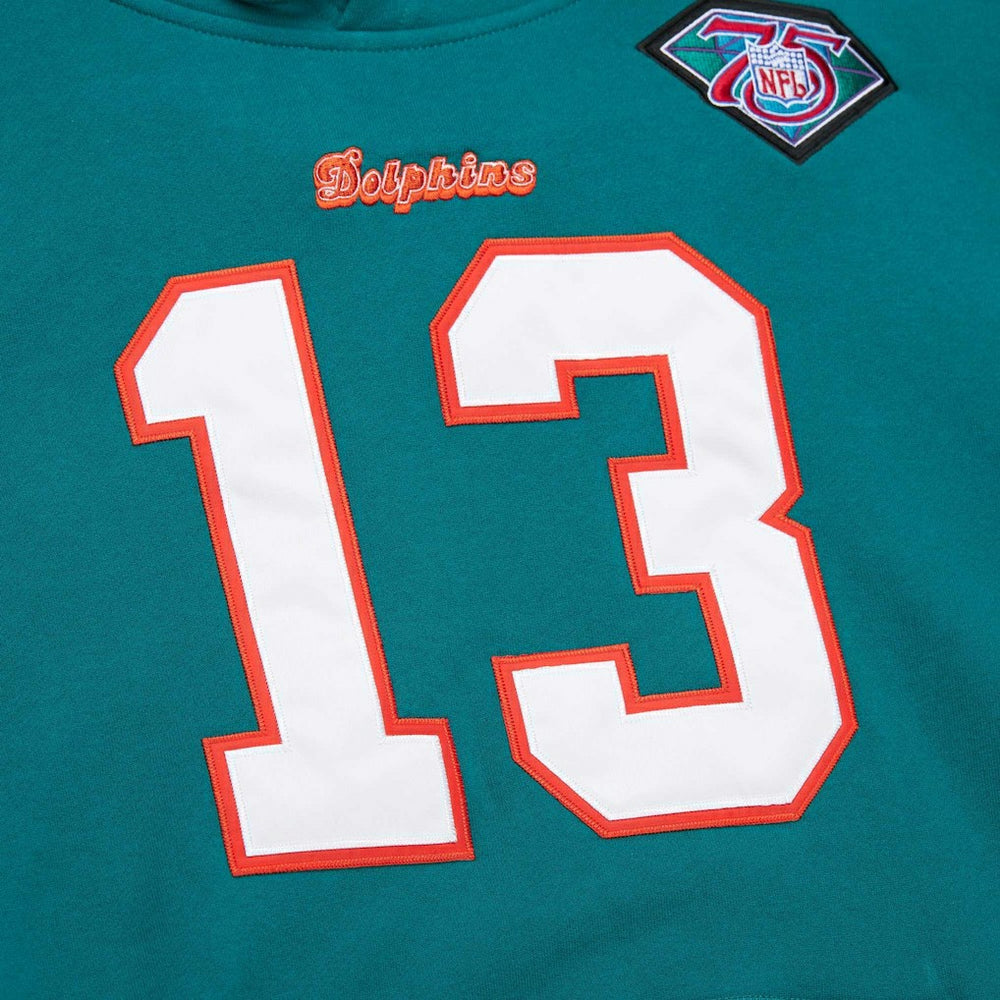 Mitchell & Ness Dan Marino Miami Dolphins Retired Player Name & Number Pullover Hoodie Aqua