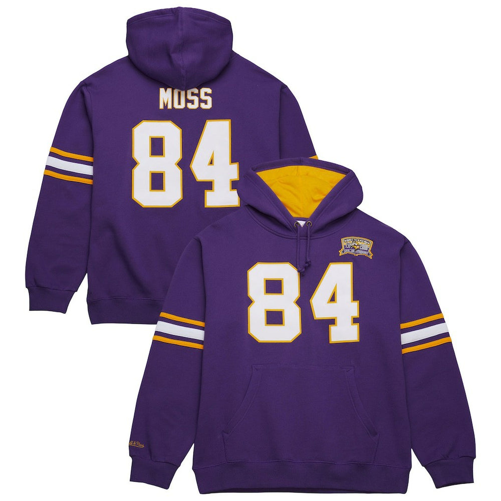 Mitchell & Ness Randy Moss Minnesota Vikings Retired Player Name & Number Pullover Hoodie Purple