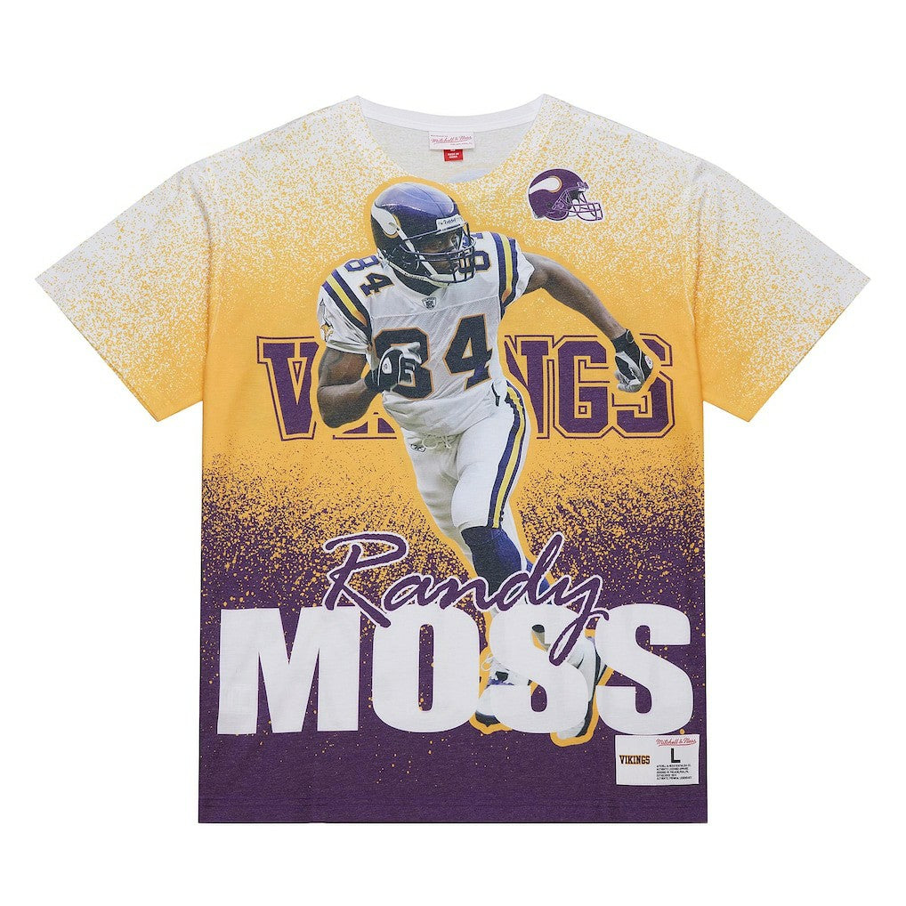 Mitchell & Ness Randy Moss Minnesota Vikings Burst Retired Player T-Shirt Gray