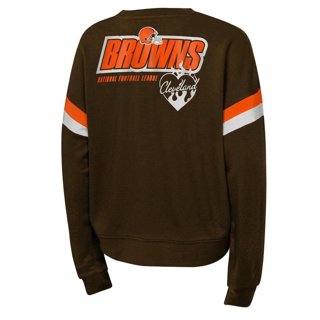 Cleveland Browns Girls Eternal Love Pullover Sweatshirt Brown