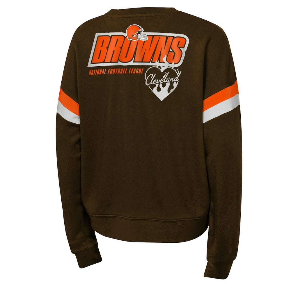 Cleveland Browns Girls Eternal Love Pullover Sweatshirt Brown