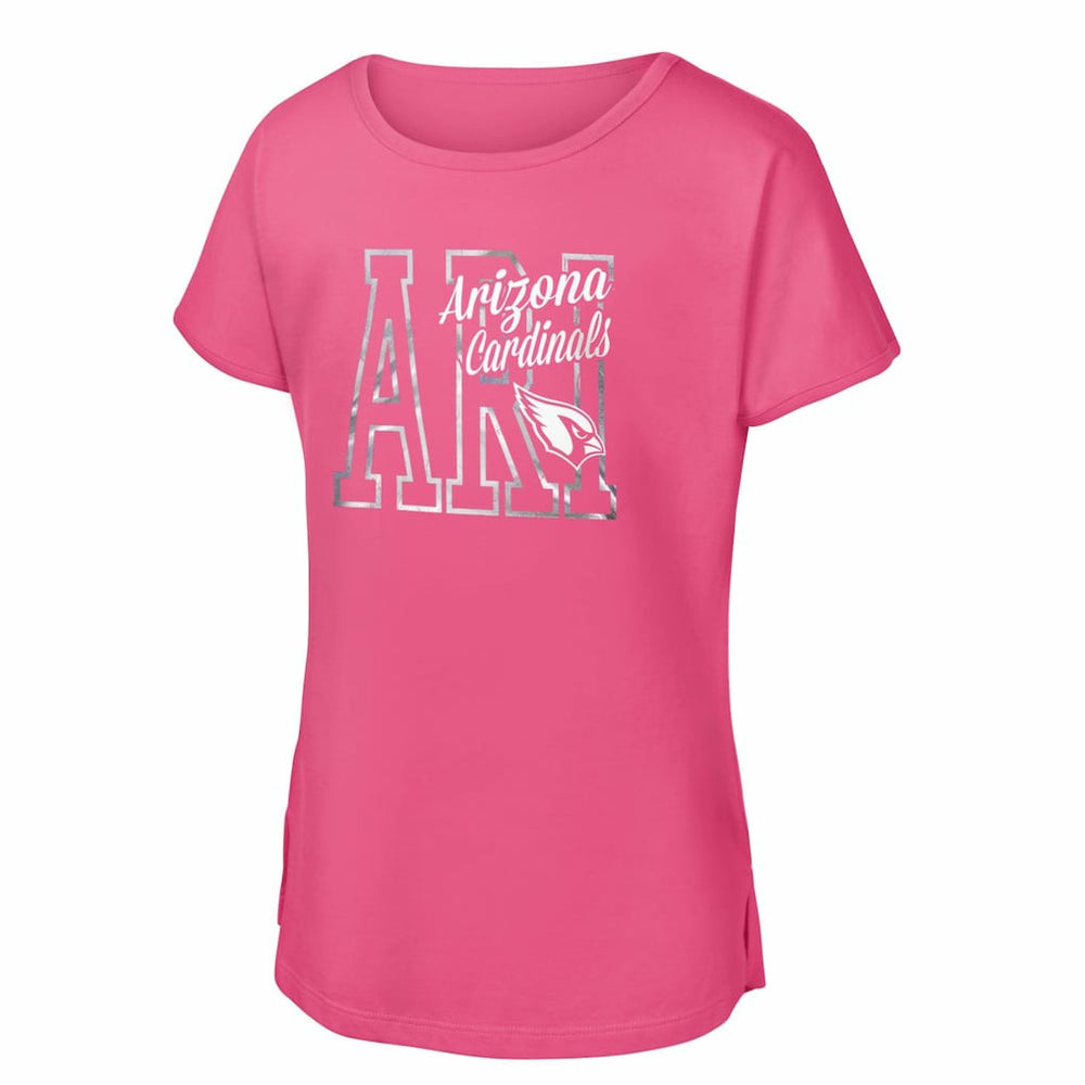 Arizona Cardinals Girls Youth Signal Caller Dolman T-Shirt Pink