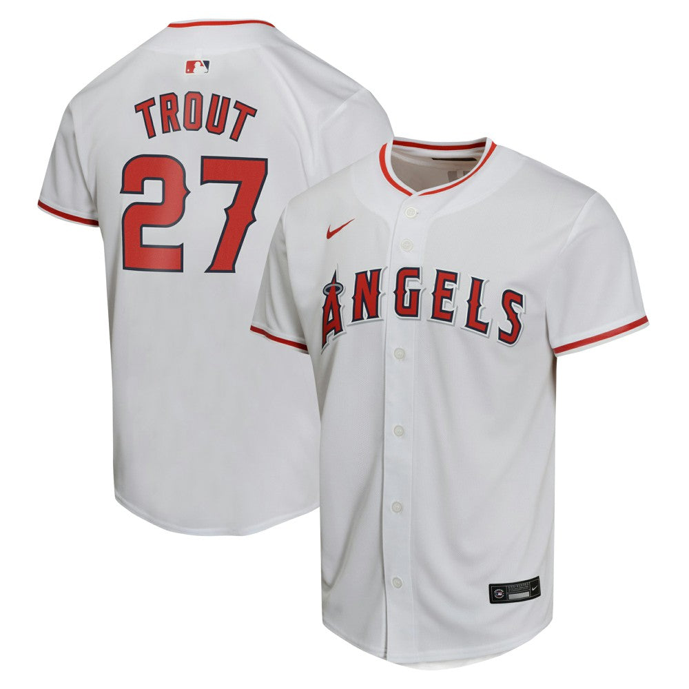Mike Trout Los Angeles Angels Nike Youth Home Game Player Jersey - White - Nike Online