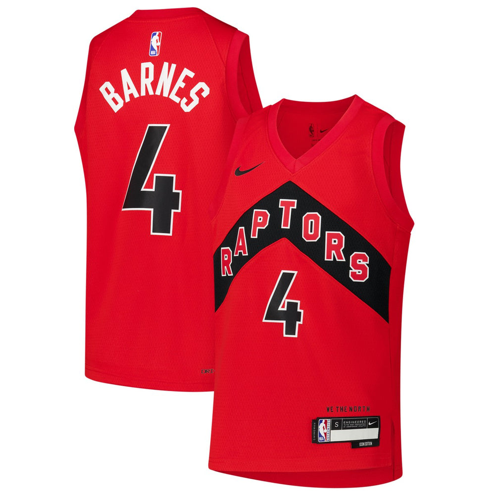 Scottie Barnes Toronto Raptors Youth Swingman Jersey Icon Edition Red | Nike Lifestyle