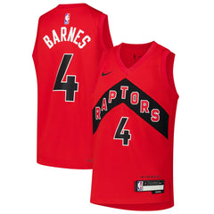 Scottie Barnes Toronto Raptors Youth Swingman Jersey Icon Edition Red | Nike Lifestyle