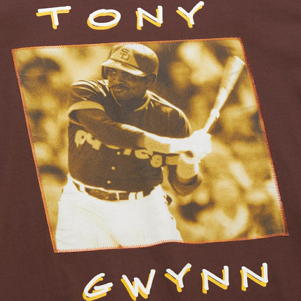 Tony Gwynn San Diego Padres Mitchell & Ness Cooperstown Collection Heavyweight Premium Player Vintage Logo T-Shirt - Brown - Mitchell & Ness on Sale
