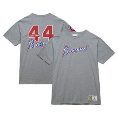 Hank Aaron Atlanta Braves Mitchell & Ness Cooperstown Collection Legends T-Shirt - Heather Gray - Mitchell & Ness Online